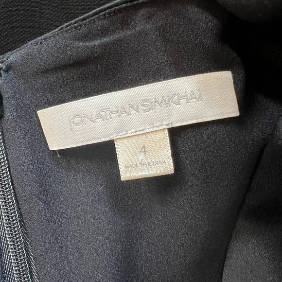 Jonathan Simkhai Tie Front Satin Wrap Jumpsuit Sleeveless V-Neck Black Size 4 - Picture 9 of 12